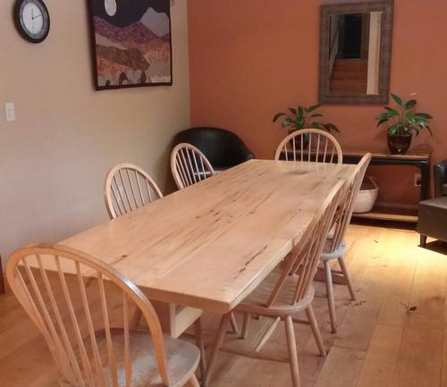 Tap Hole Maple Trestle Table built by Nat Waring